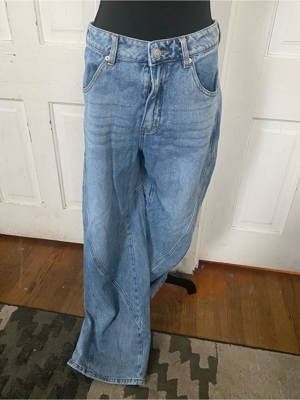 Light Wash Denim Wide Leg Jeans